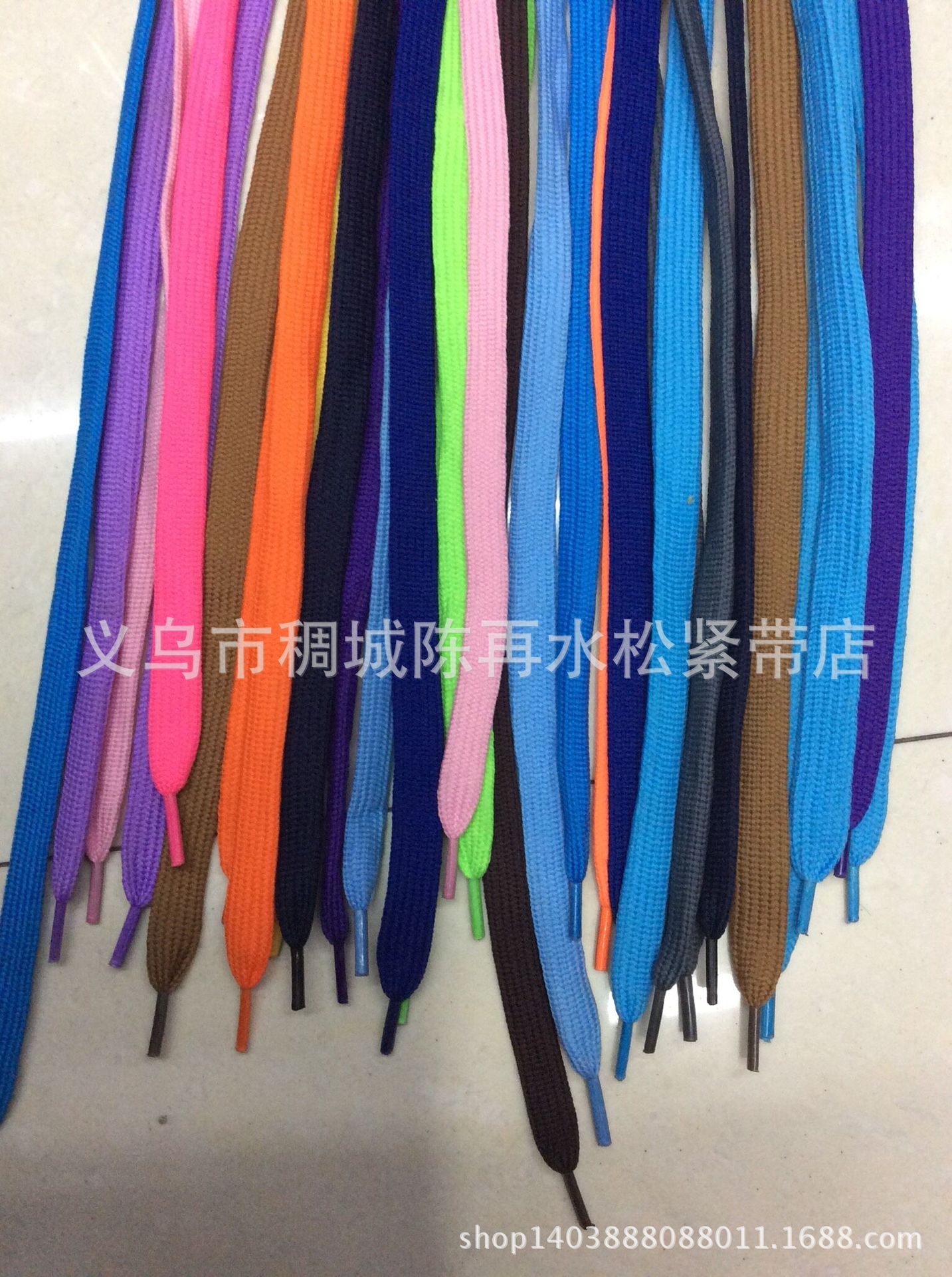 鞋带厂家直销双层彩色N字运动扁鞋带可混色帽绳服装辅料产品图