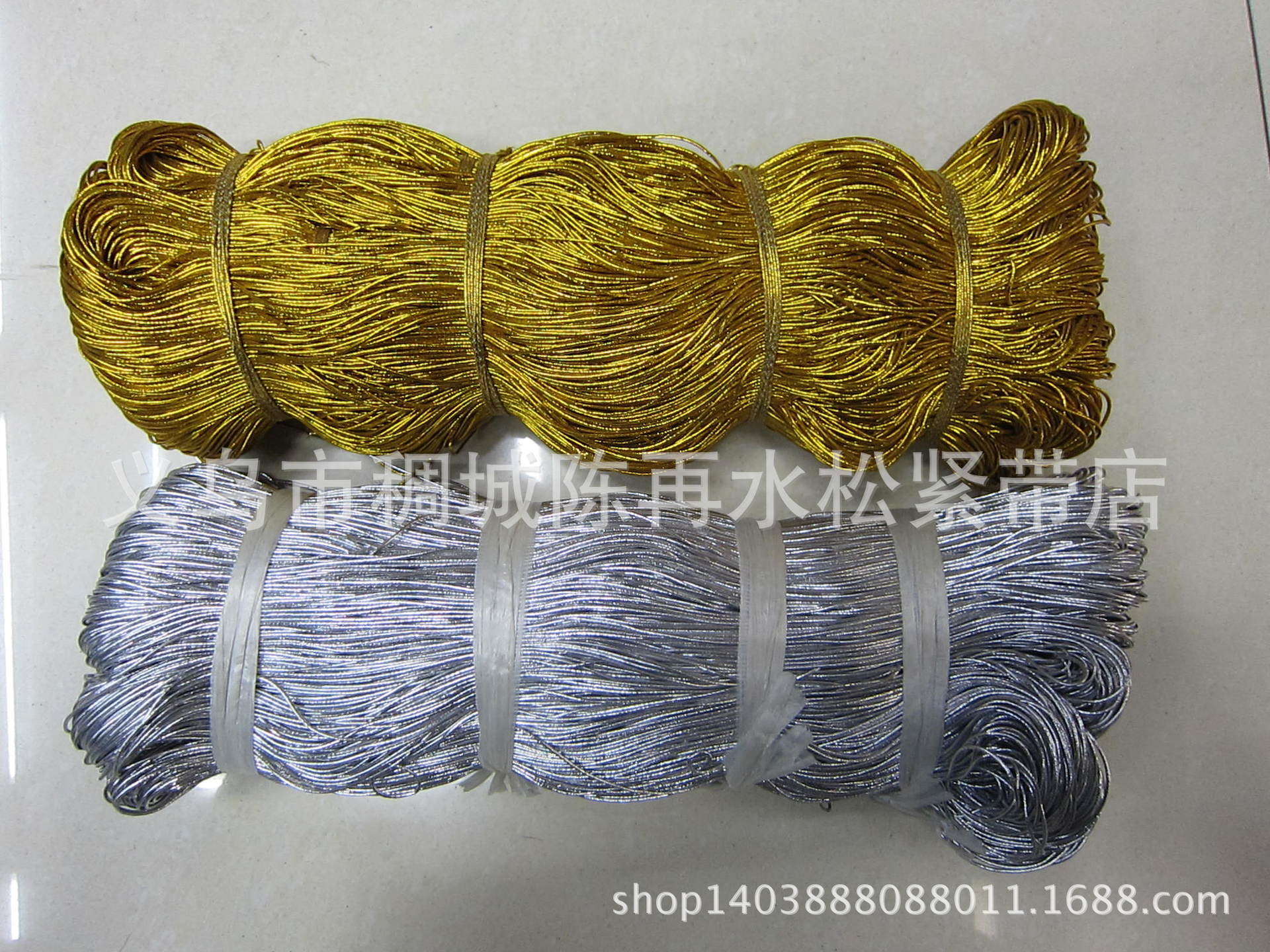 厂家直销0.1CM圆国产金丝 银丝 松紧 适合做吊牌产品图