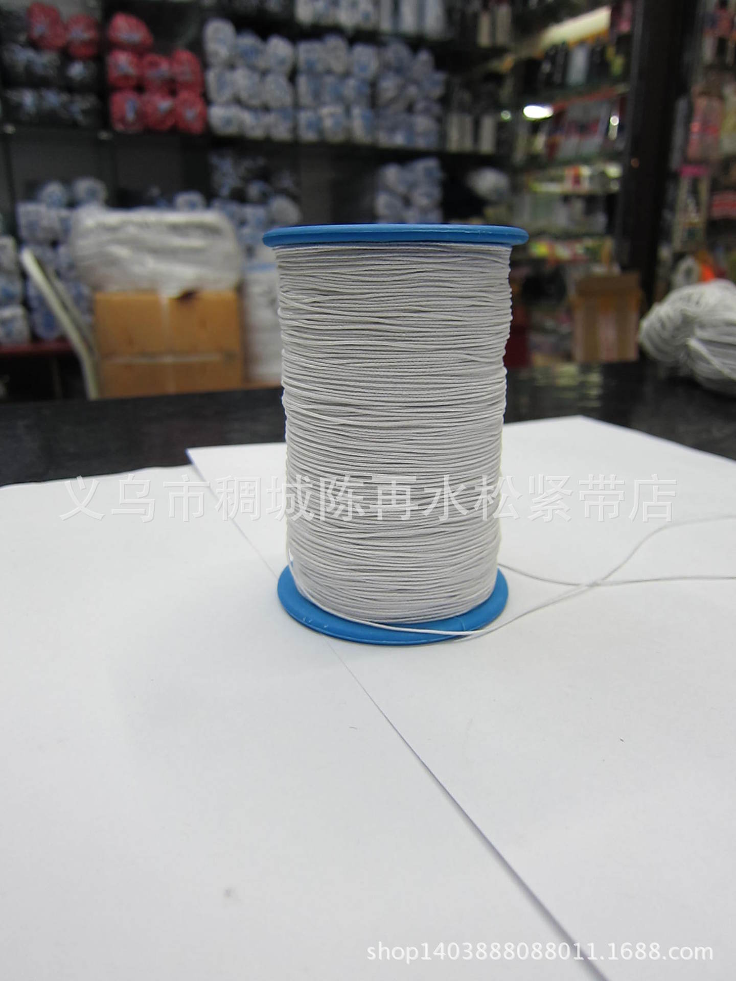 42#包覆纱弹力线-彩色0.5MM包纱线-黑色白色包芯弹力线细节图