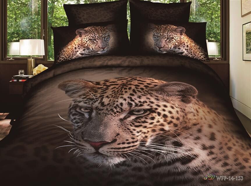 Bedding, 4-piece set,3d, active, all-cotton, large floral, manufacturer, animal details Picture
