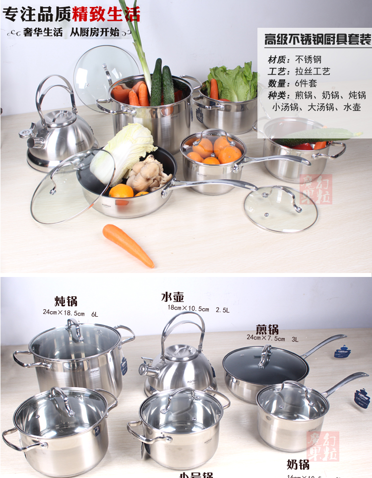 锅具套装实物图