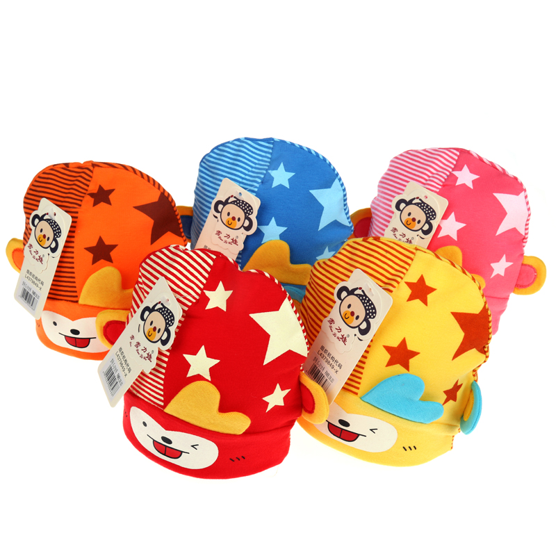 雪力娃猴子五星纯棉婴儿帽宝宝帽子冬季棉帽E-21大号