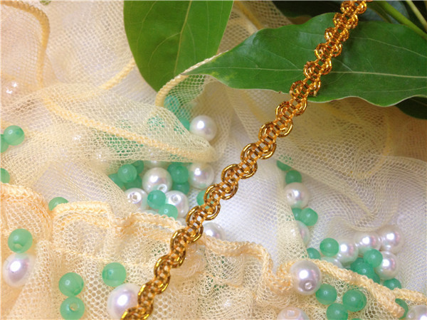 Manufacturers Direct Production Processing Supply Gold And Silver Thread Small Curved Lace Specification drawing