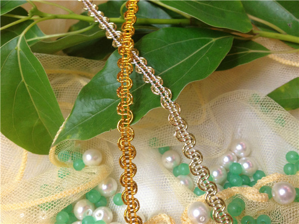 Manufacturers Direct Production Processing Supply Gold And Silver Thread Small Curved Lace details Picture
