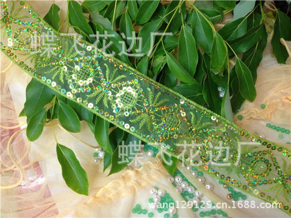 Supply spider stitch beaded lace, embroidered lace embroidery lace