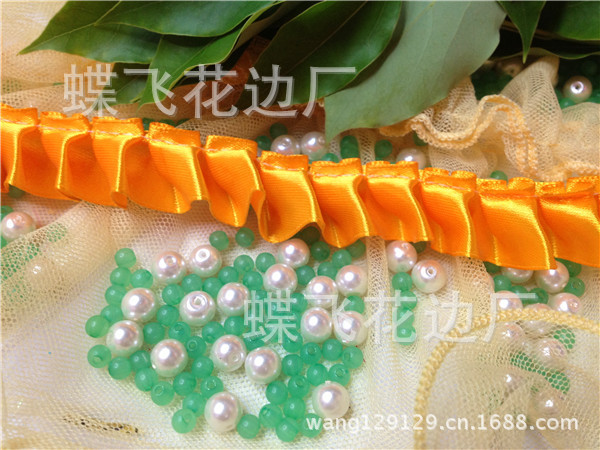 厂家直销 缎带打折打皱折皱家纺服饰辅料花边