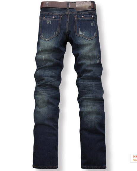 Men's jeans Straight leg jeans Korean slim washed jeans men