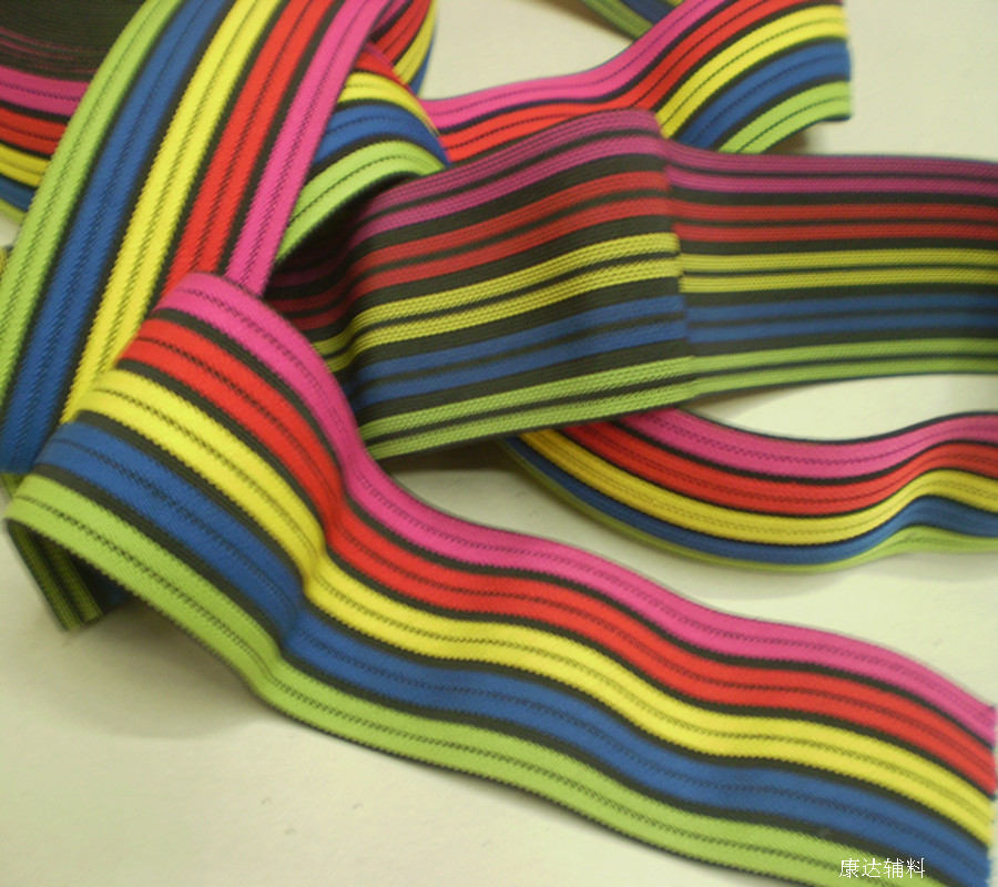 手工加厚DTY材料/青蓝黄红梅/五色彩虹松紧带/8.8元1米细节图