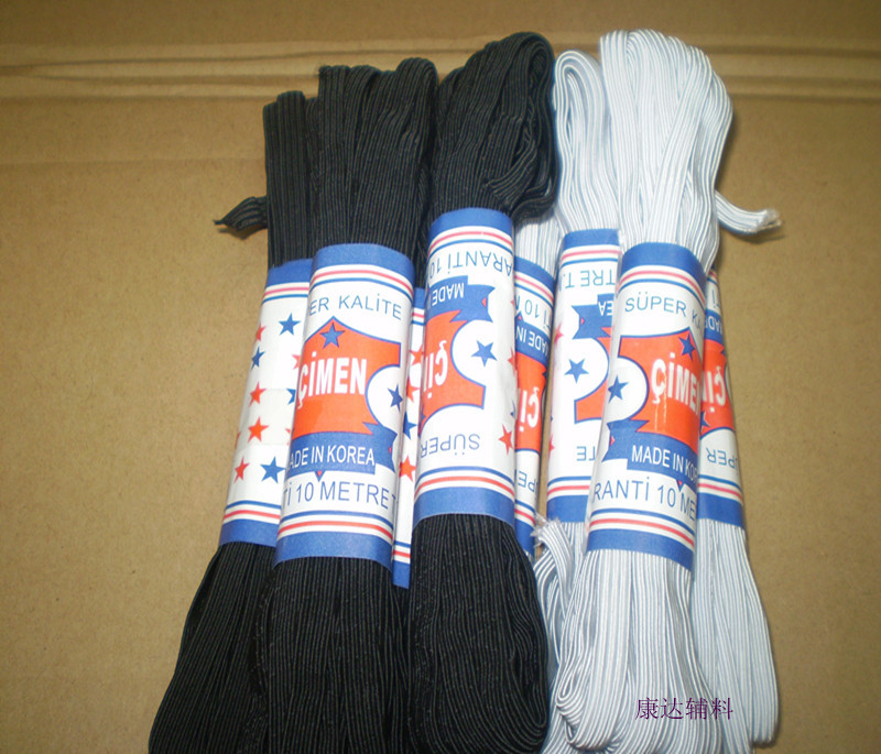 进口松紧带 辅料0.8cm 宝宝棉毛裤 黑色白色 橡皮绳细节图