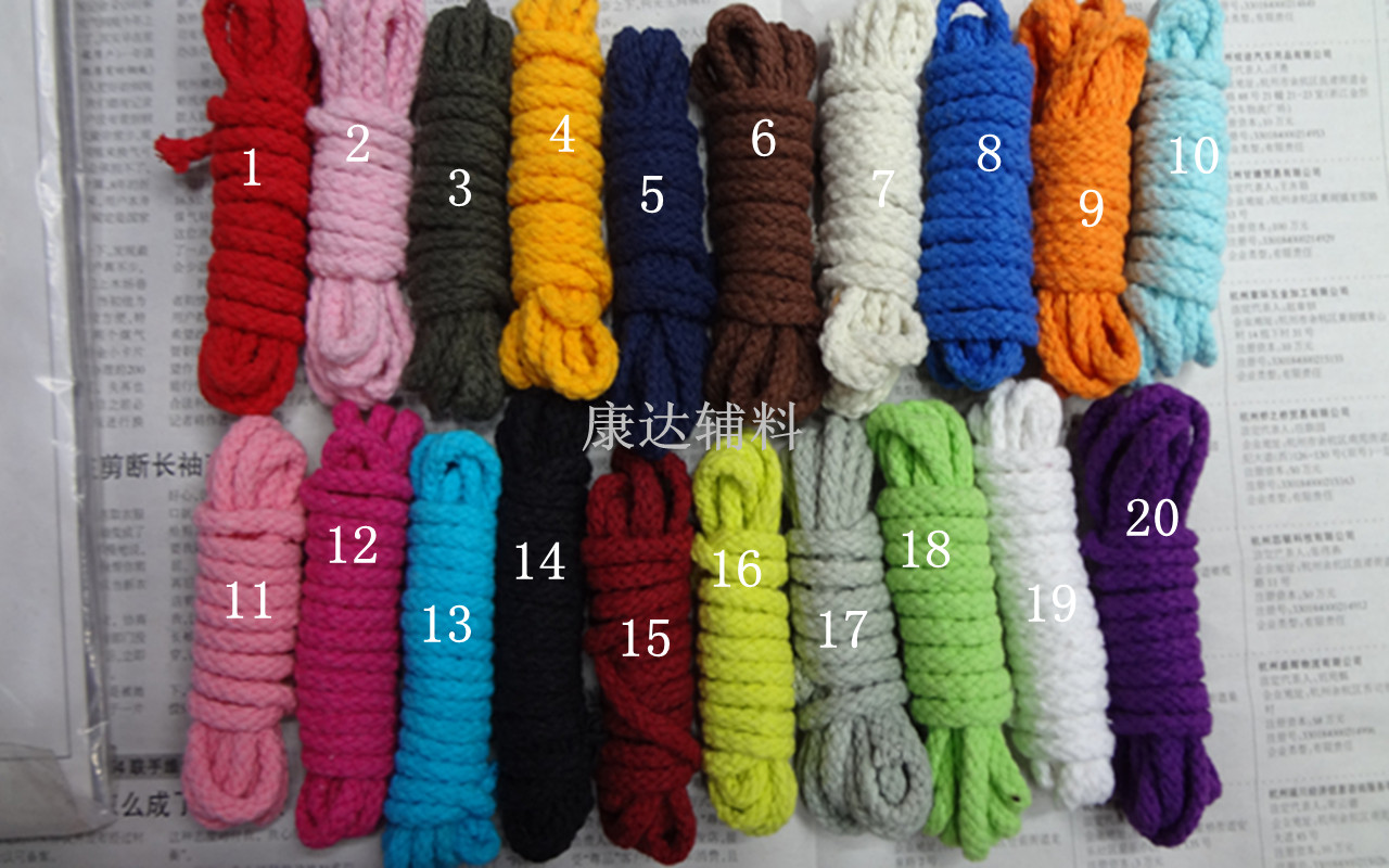 5mm八股彩色棉绳子/幼儿园手工 0.5元1米产品图