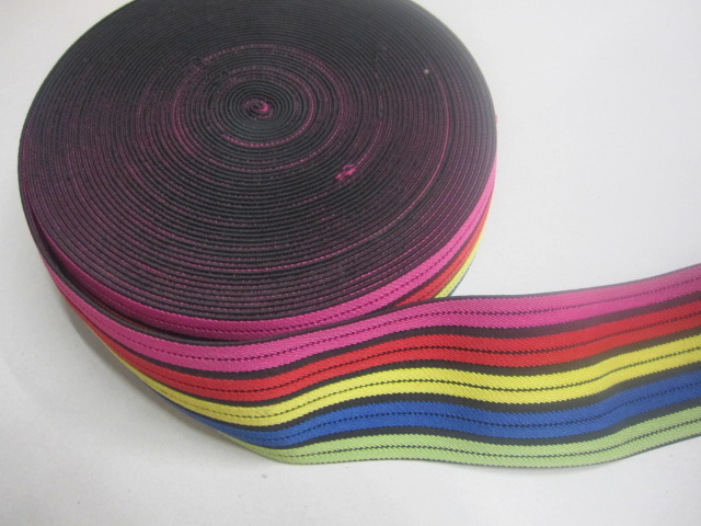 手工加厚DTY材料/青蓝黄红梅/五色彩虹松紧带/8.8元1米产品图