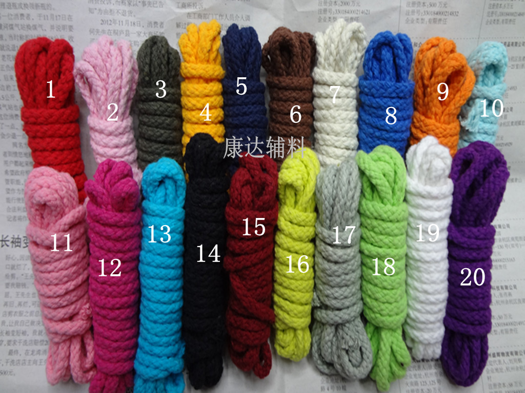 5mm八股彩色棉绳子/幼儿园手工 0.5元1米细节图