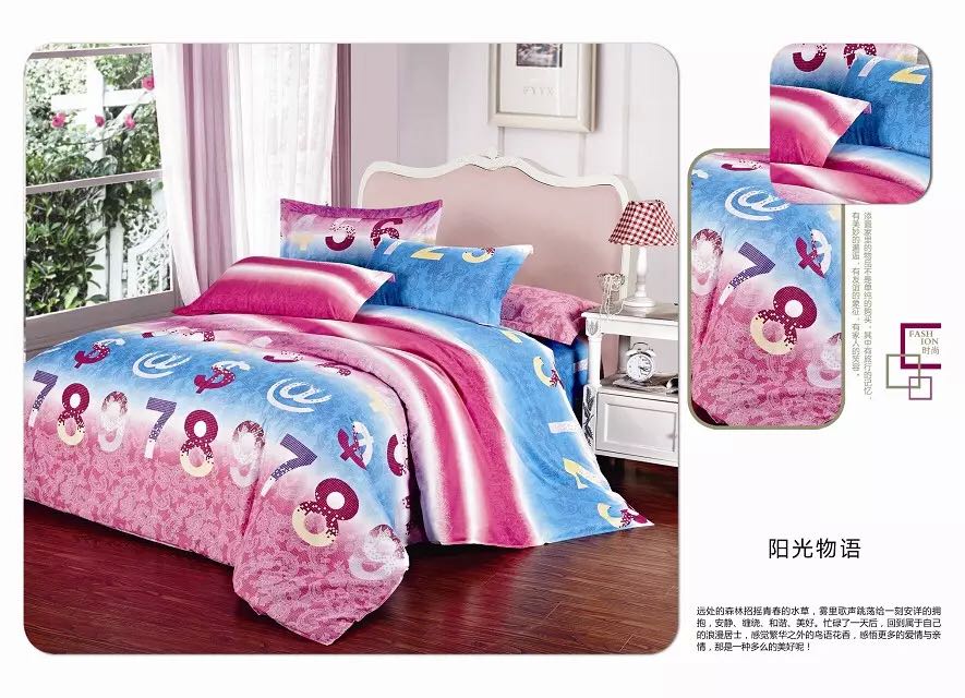 4-piece set, bedding, diamond fleece manufacturer, cheap, brushed, printed, foreign trade details Picture