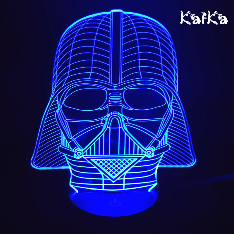USB3D illusion light Planet Warrior light Skull shape light colorful night light creative desk lamp