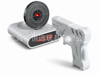 Gun alarm clock New strange alarm clock infrared shooting alarm clock