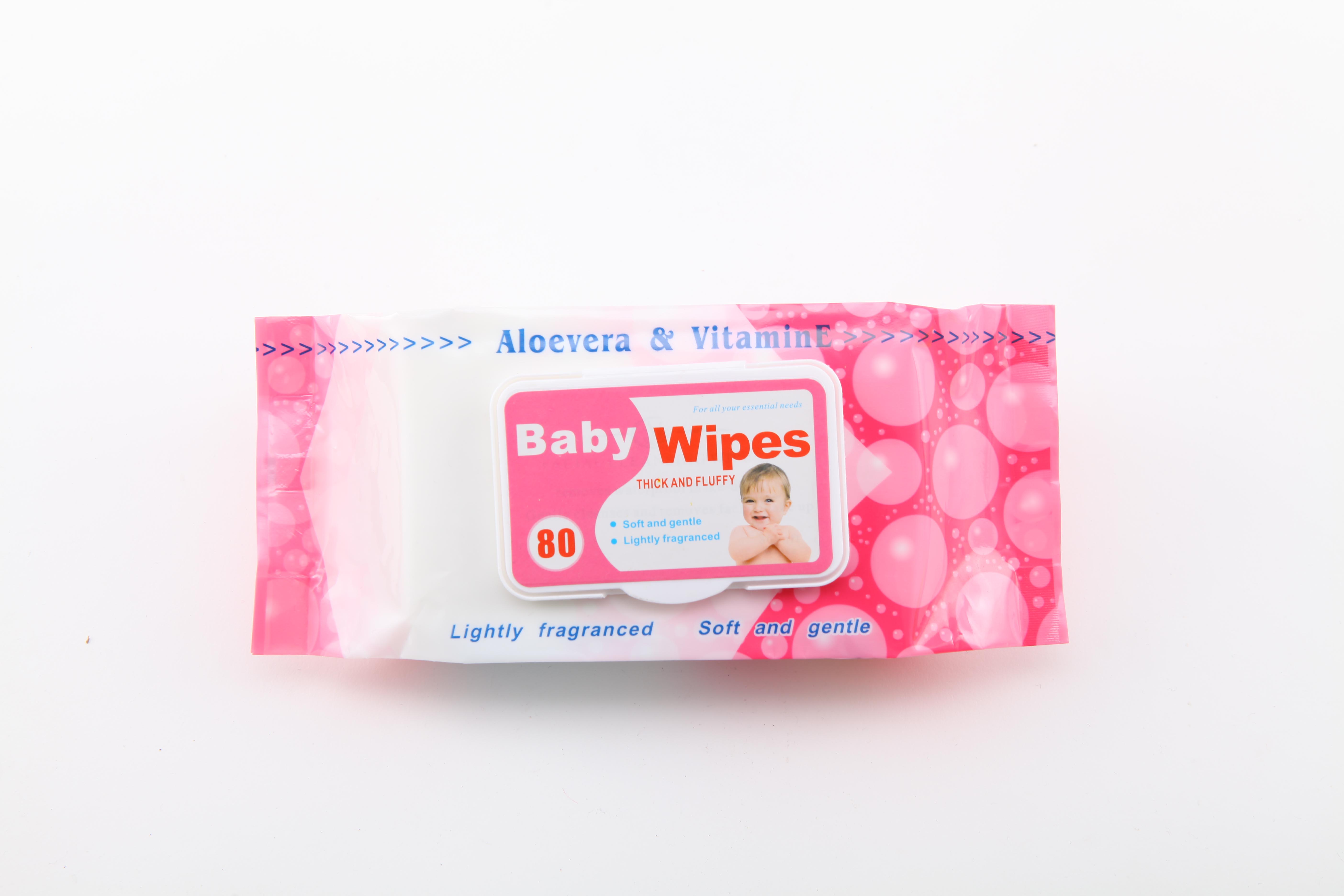 厂家直销80片加盖婴儿湿巾 宝宝清洁湿巾 护理湿巾详情图3