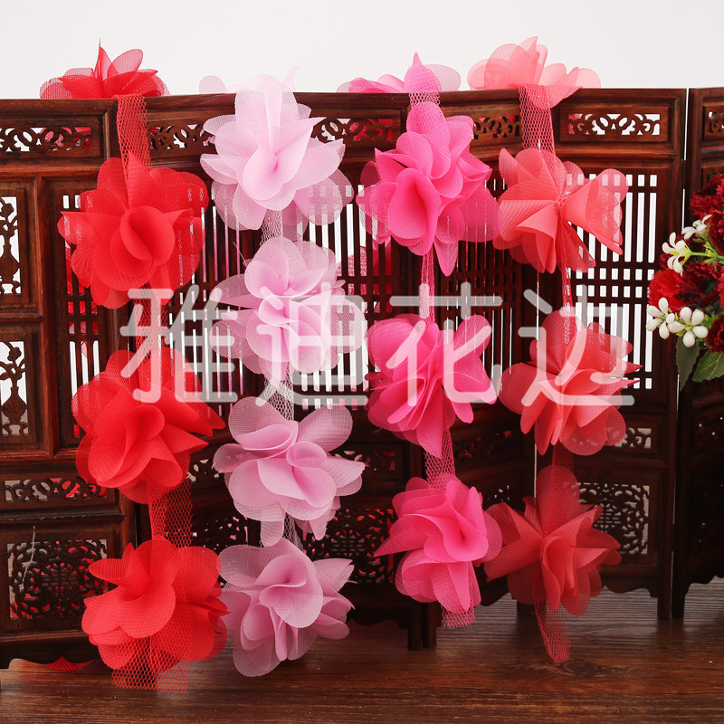 精美时尚布艺花朵花边 百搭女士diy服饰配饰产品图