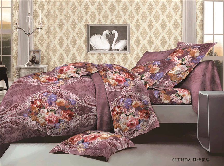 4-piece set, bedding, reactive, cashmere cotton, manufacturer, all-cotton, twill