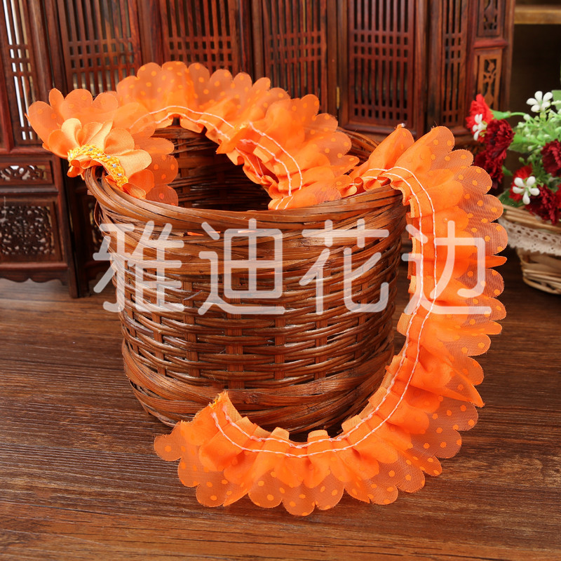 新款花边辅料 diy服装装饰涤纶花边 超声波压花打皱花边