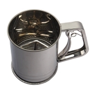 Stainless Steel Flour Sieve Cup Shape Flour Sieve Double Mesh With Handle Specification drawing