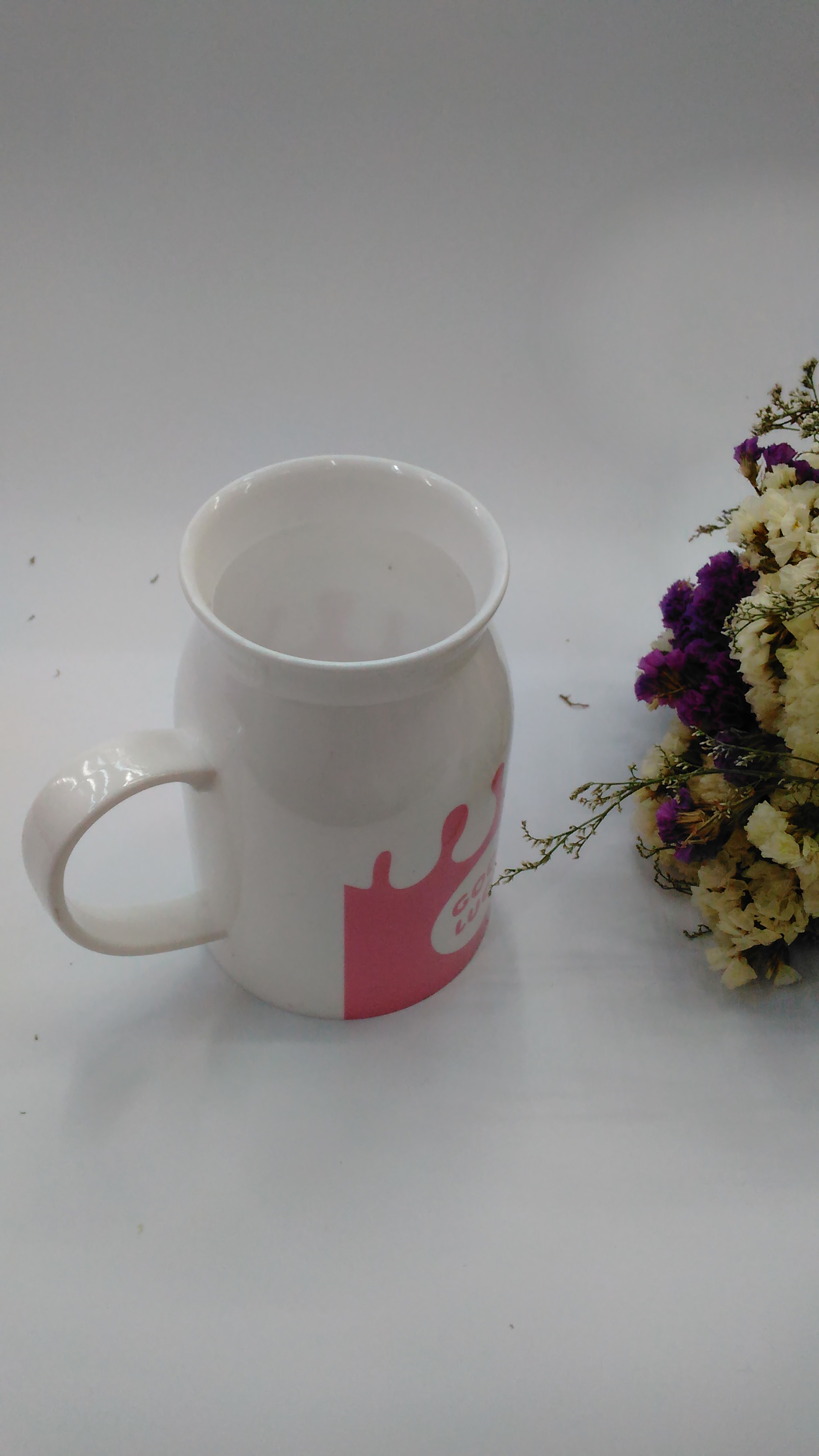 塑料杯子 牛奶杯 带手柄茶杯 无盖口杯 礼品杯 厂家直销产品图