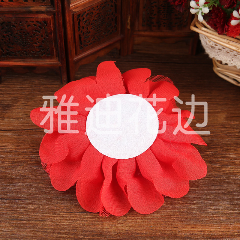 优质涤纶网纱手工花 手工diy服装服饰 帽类装饰品辅料