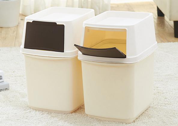 Export trash cans to Japan for shelving garbage cans with slanted openings and plastic LIDS thumbnail