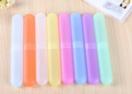 旅行用品 便携式七彩糖果色磨砂牙刷盒 牙刷套