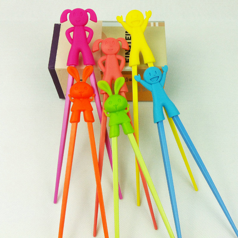 韩国卡通头儿童硅胶头训练筷子chopstick公仔学习筷厂家产品图