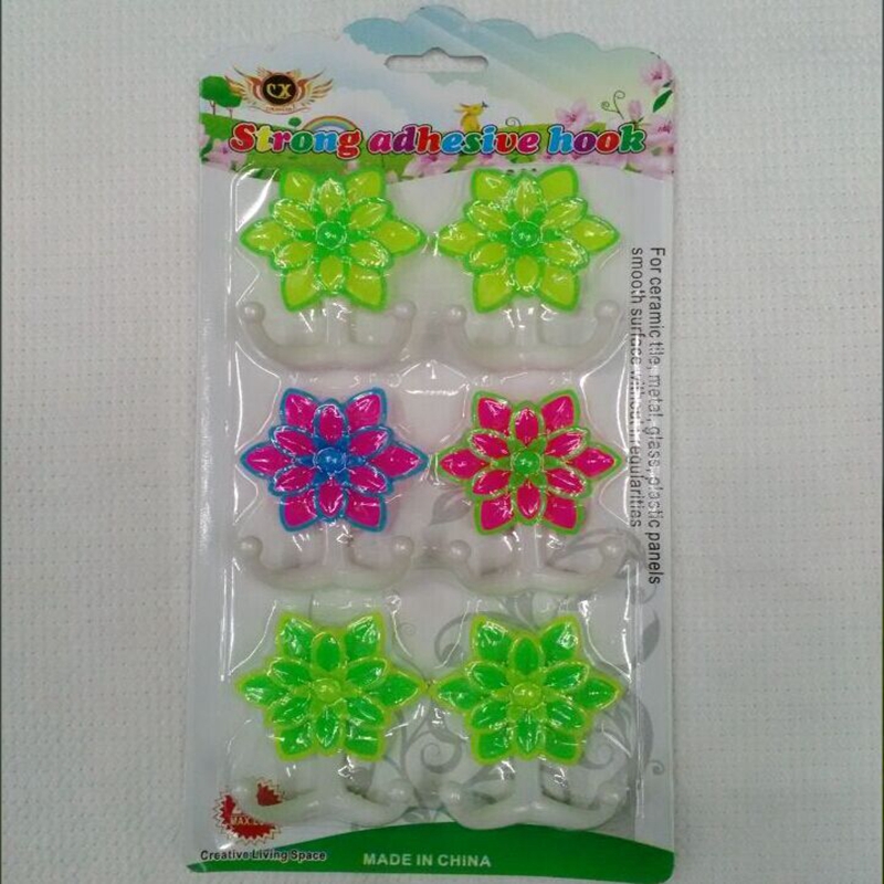 粘钩 强力粘钩 塑料挂钩 太阳花创意粘钩细节图