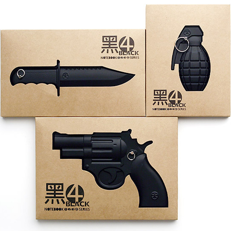 Black Four Series Hunting Knife Pistol grenade Creative business notebook