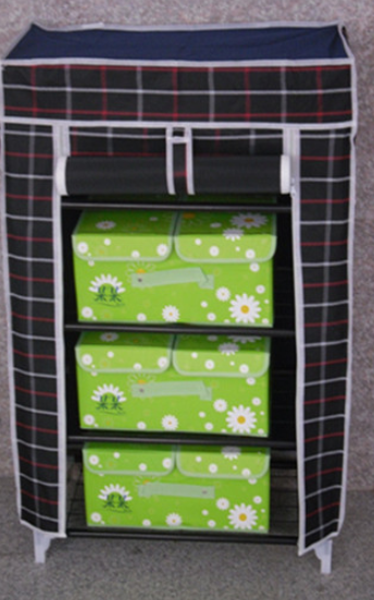 Simple shoe frame steel mesh separated Oxford cloth multi-layer combined dustproof shoe cabinet thumbnail