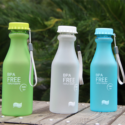 Creative student frosted, unbreakable soda bottle and cup, cup moves along with the cup, small water bottle 350 details Picture
