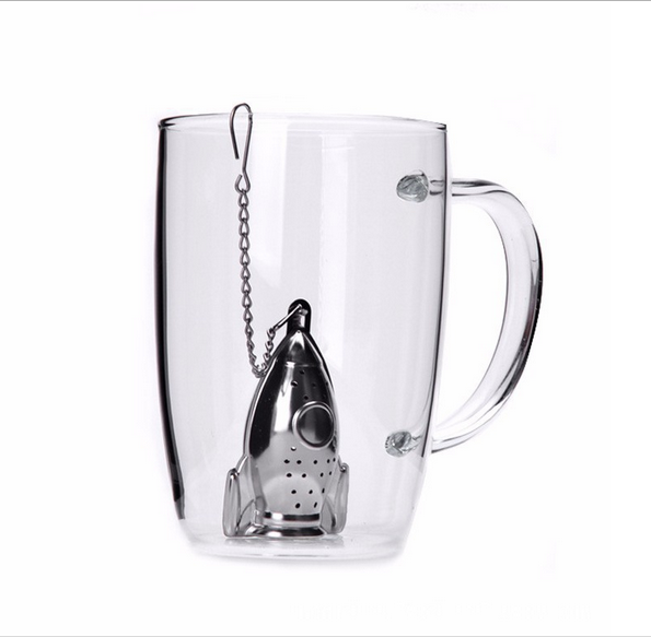 Small rocket stainless steel tea filter creative tea strainer tea leak tea filter