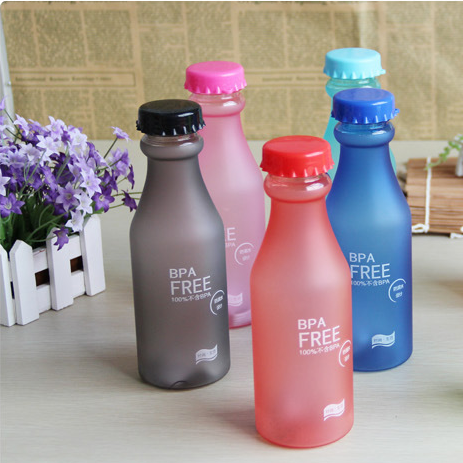 Creative student frosted, unbreakable soda bottle and cup, cup moves along with the cup, small water bottle 350