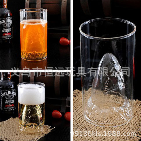 Creative Double Shark glass Creative glass craft glass