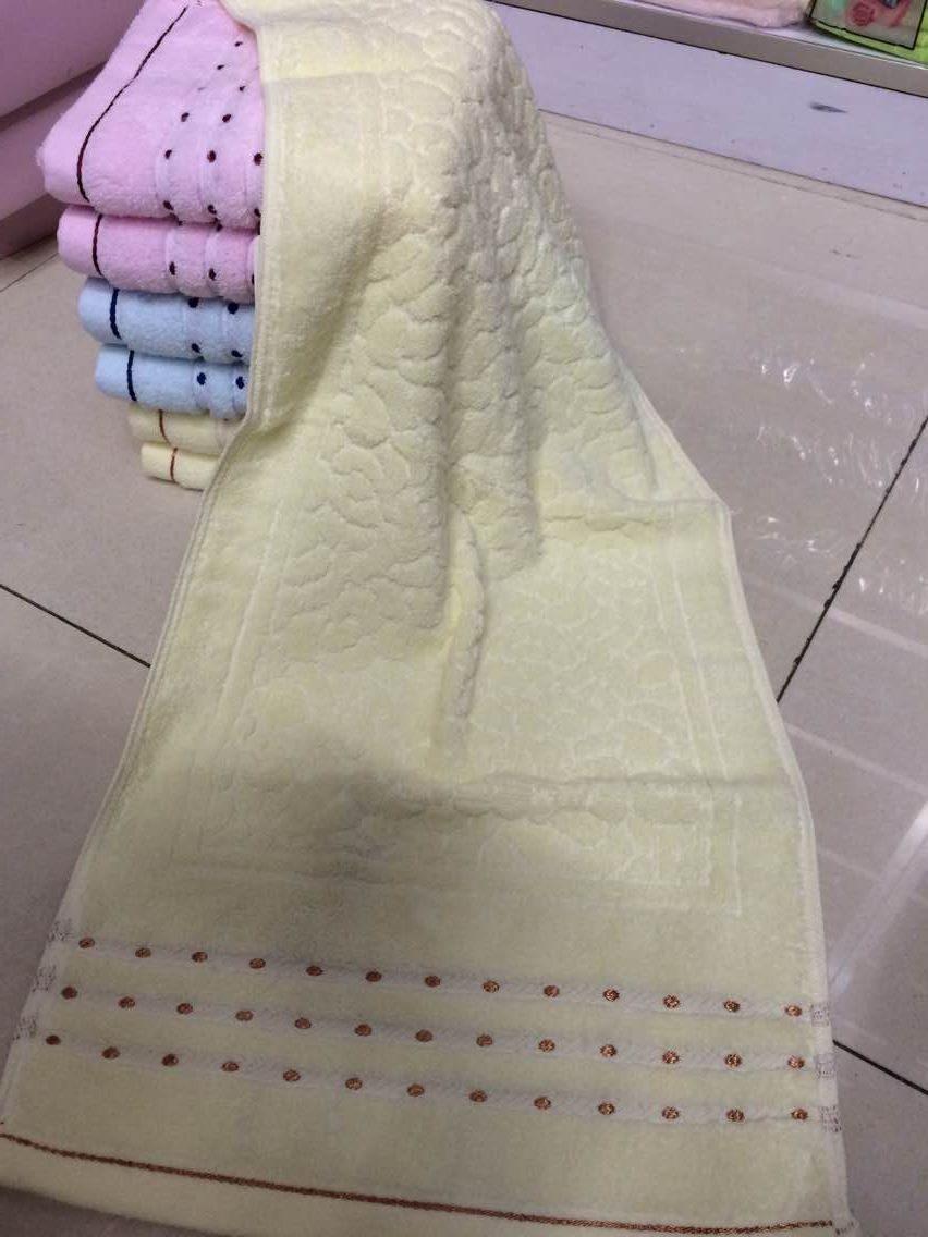 厂家直销 全棉 三细断档圆点丝线 广 提花 面巾毛巾