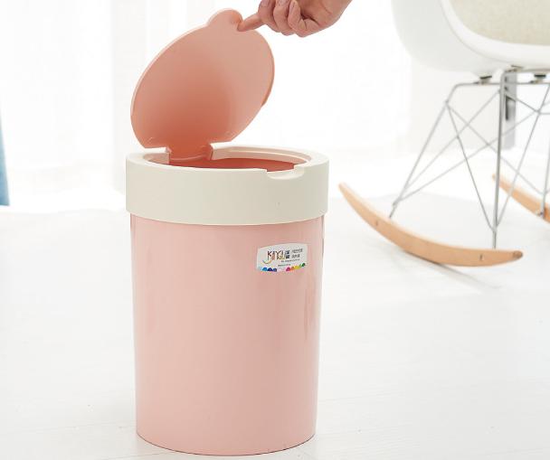 清纯翻盖卫生桶 废纸篓 翻盖垃圾桶 塑料垃圾桶 全新料垃圾桶