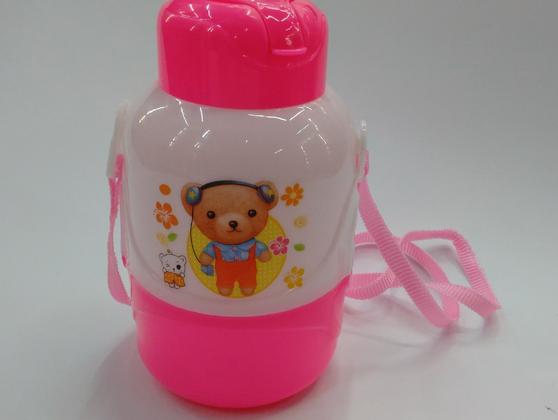 儿童水杯学生吸管杯塑料带盖运动便携可爱卡通杯子水壶