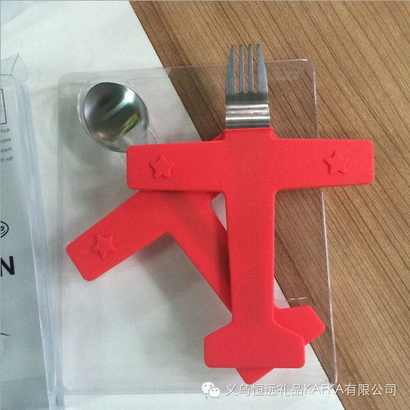 2pc 创意飞机造型手柄 儿童餐具产品图