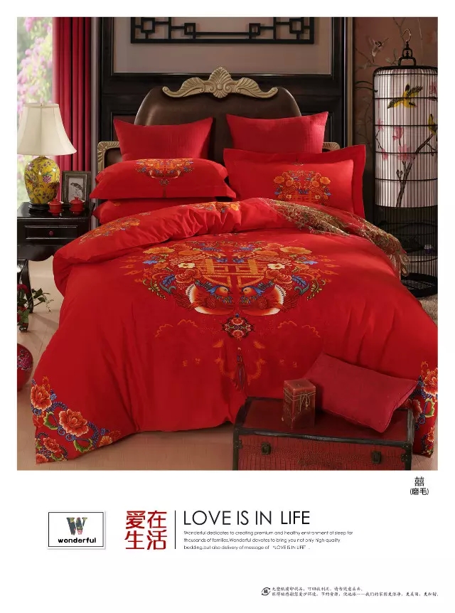Factory direct sales of all-cotton active brushed high-density four-piece sets details Picture