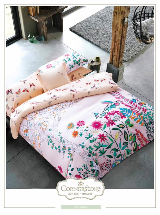 Factory direct sales of all-cotton active brushed high-density four-piece sets