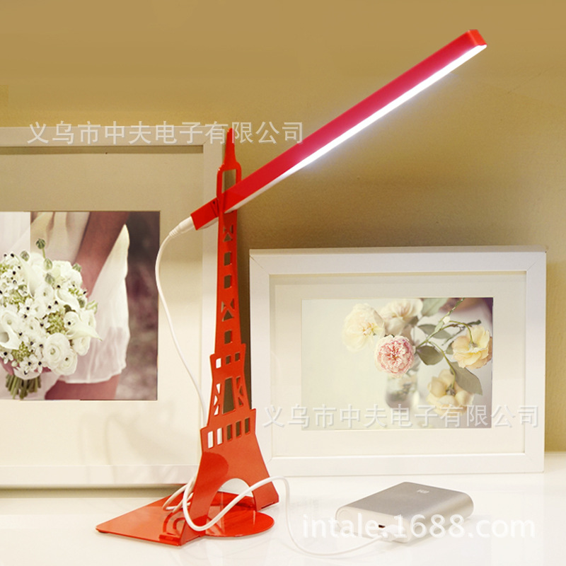 Yiwu good goods creative Eiffel Tower desk lamp creative gift night light eye protection desk lamp details Picture