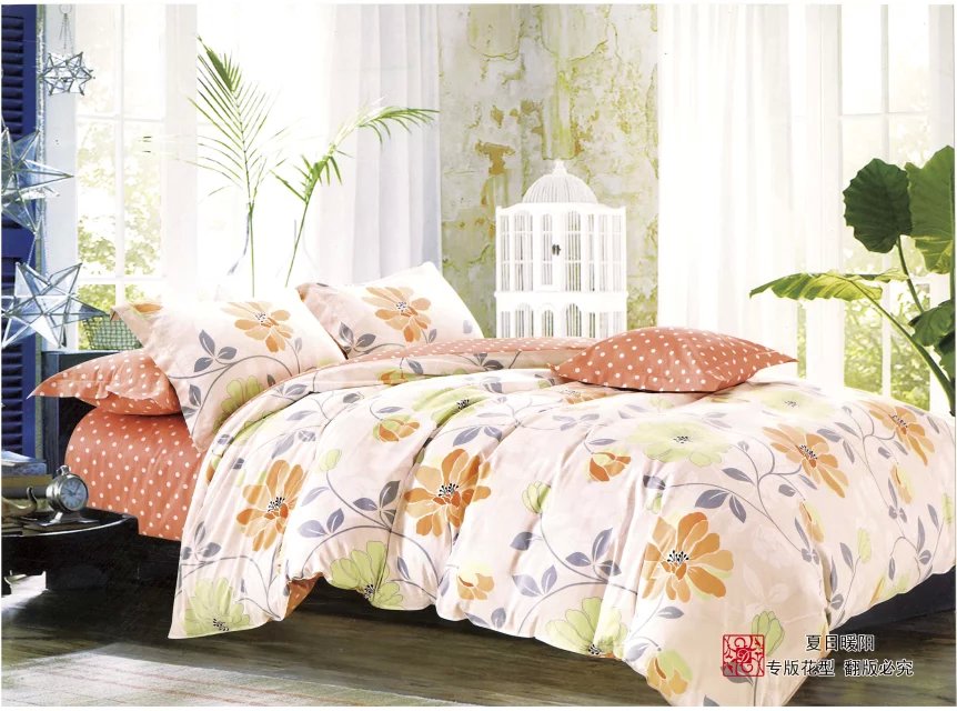 Thickened Australian fleece brushed four-piece set, active cashmere cotton four-piece set details Picture