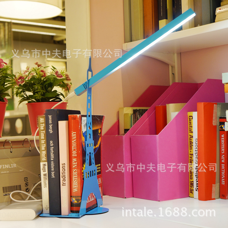 Yiwu good goods creative Eiffel Tower desk lamp creative gift night light eye protection desk lamp full figure