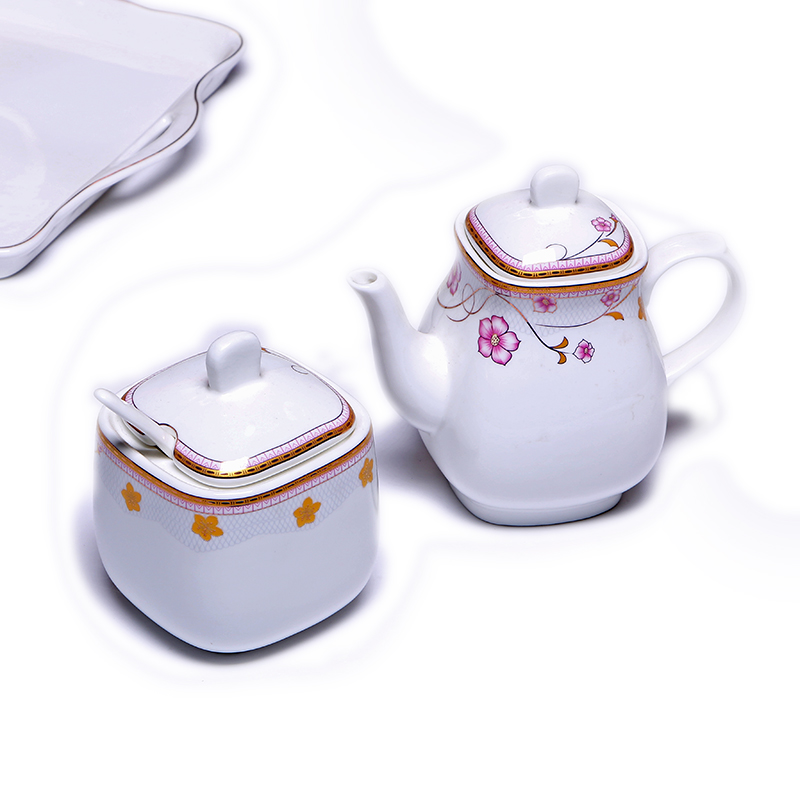 新款热卖陶瓷厨房用品 高档韩式精美色釉调味罐6件套批发产品图