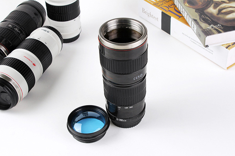 Canon small black three generation lens cup with lens cap water cup camera modeling cup