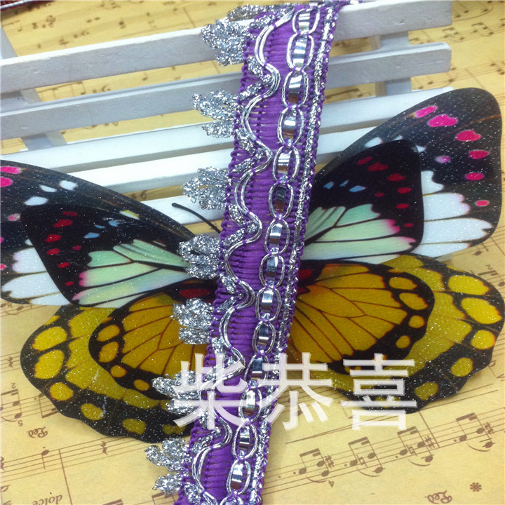 【厂家直销】现货供应彩色大波浪边/供应三朵花花边