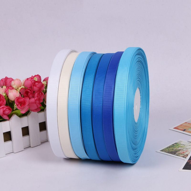 Factory direct sales of all kinds of polyester ribbons, webbing, colored ribbed ribbons and colored ribbons details Picture