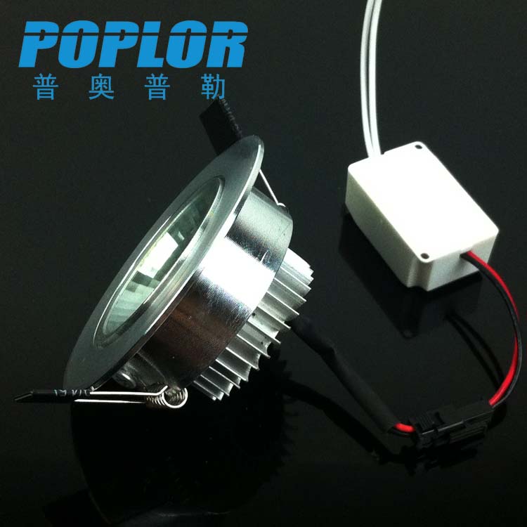 LED筒灯3W服装店射灯COB天花灯太阳花散热IC恒流铝材产品图